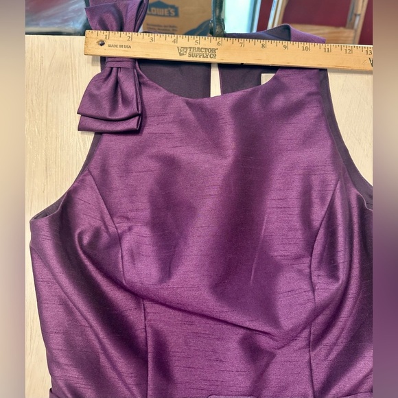 RARE SAMPLE Alexia Designs Purple Bow Shoulder Dress Size 10 | Spring 2014 - Picture 9 of 10